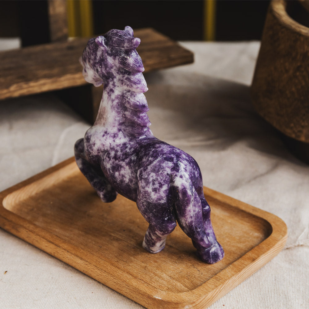 6" Lepidolite Horse