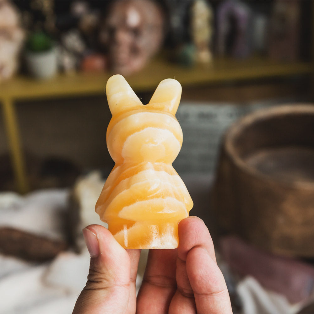 Orange Calcite Rabbit