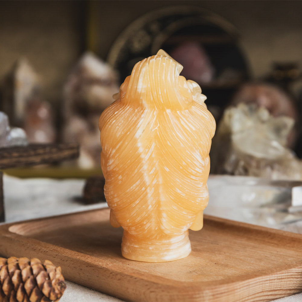 Orange Calcite Avalokitesvara Head