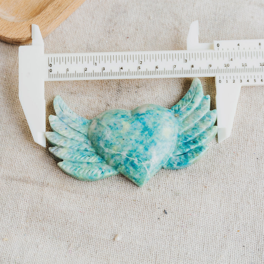 Blue Yooperlite Heart With Wings