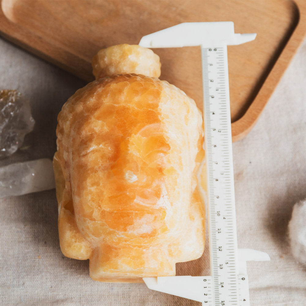 Orange Calcite Buddha Head