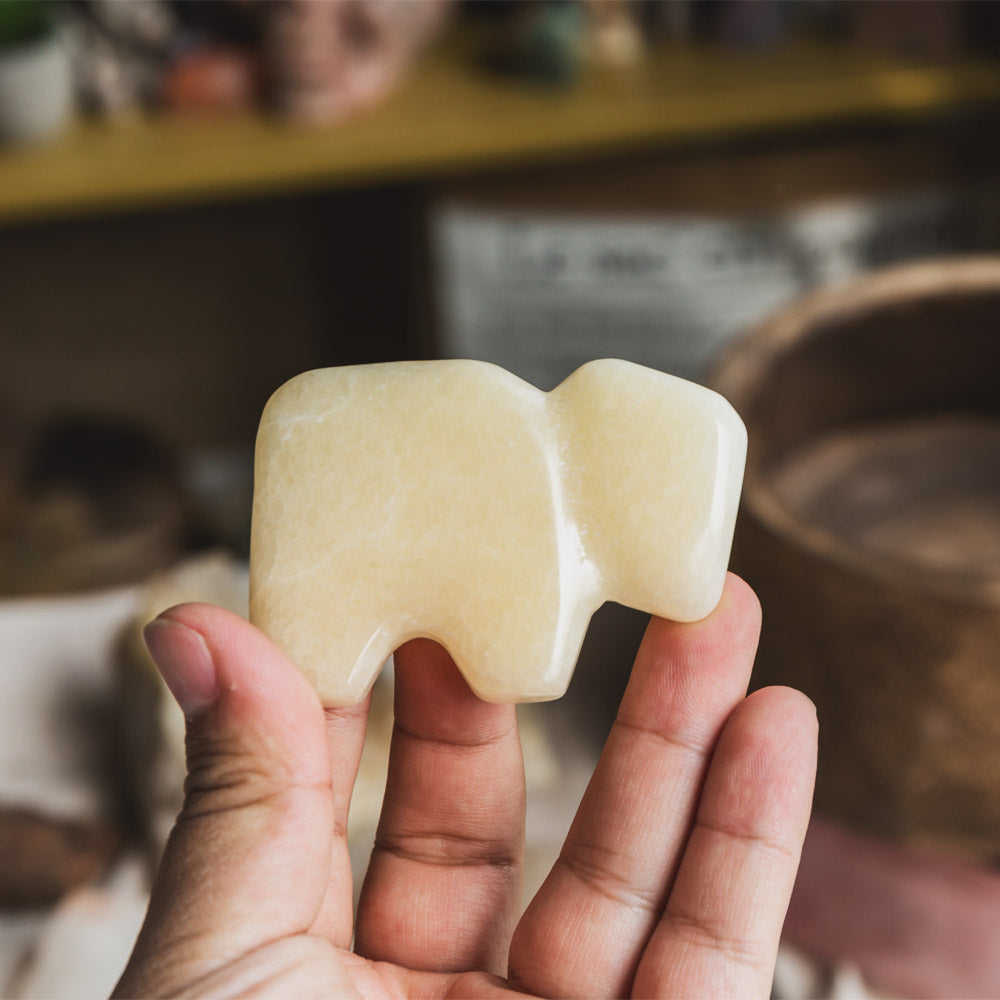 Orange Calcite Bear Slice