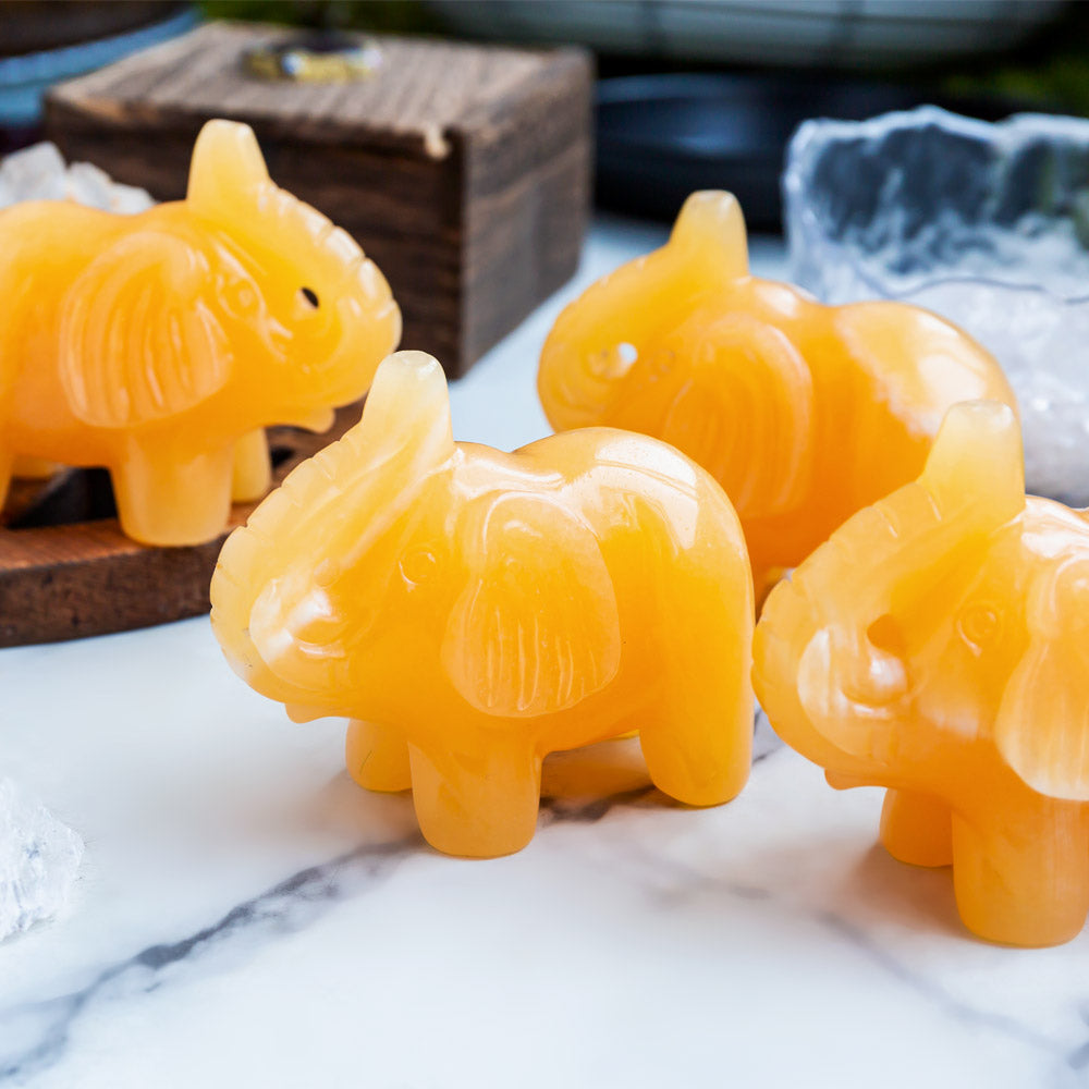 Orange Calcite Elephant