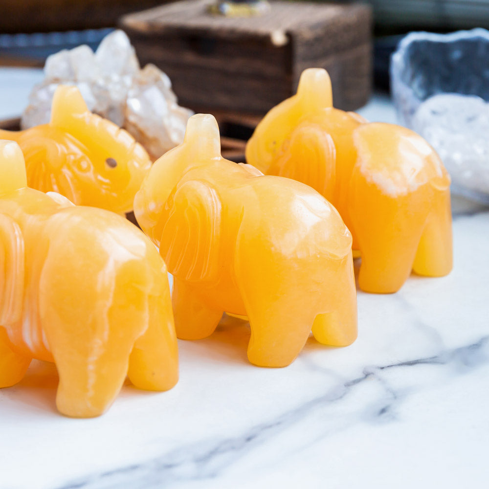 Orange Calcite Elephant