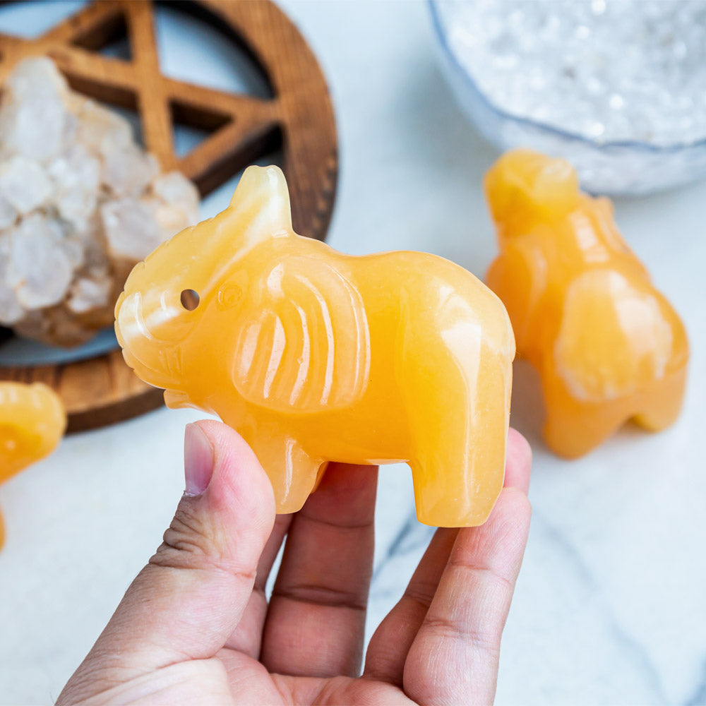 Orange Calcite Elephant