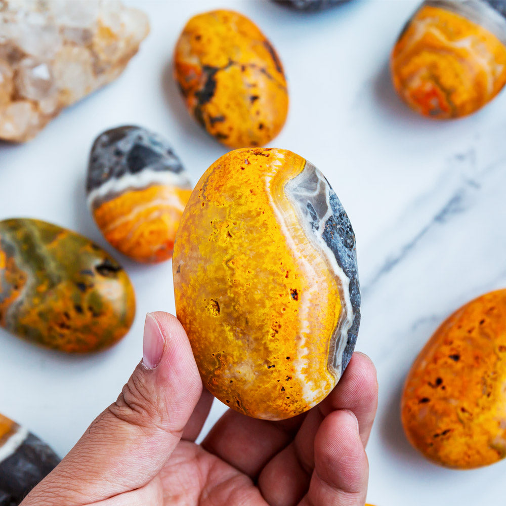 Bumblebee Jasper palm stone