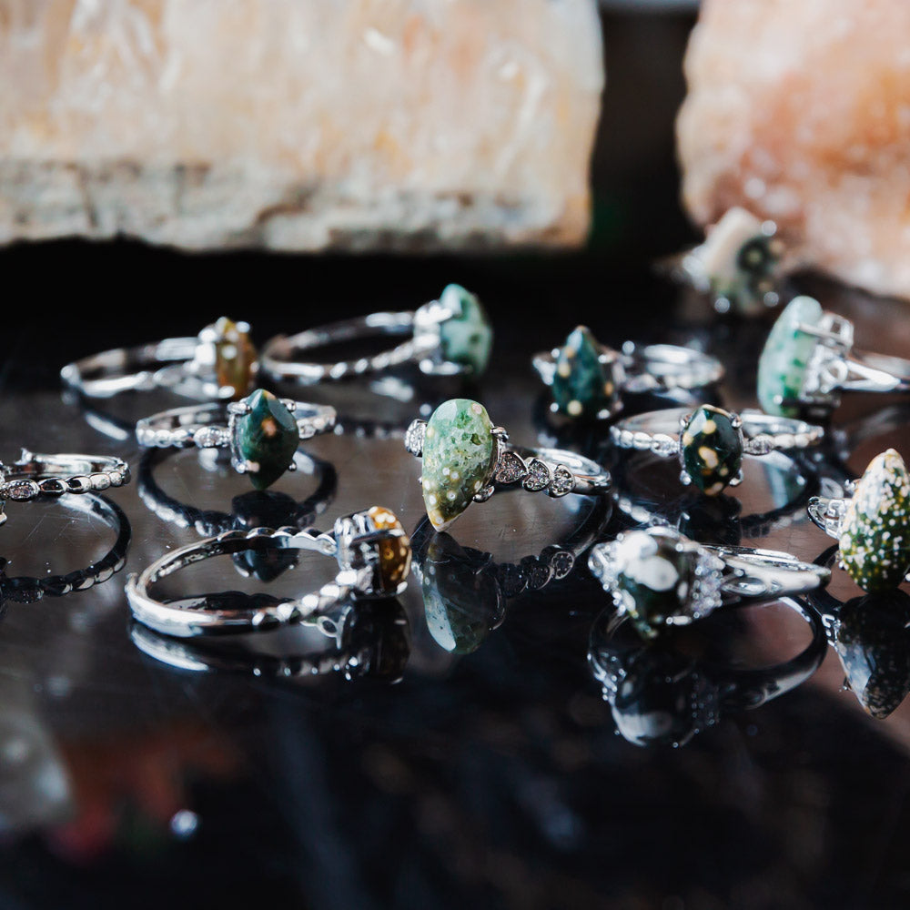 Bubble Ocean Jasper Ring