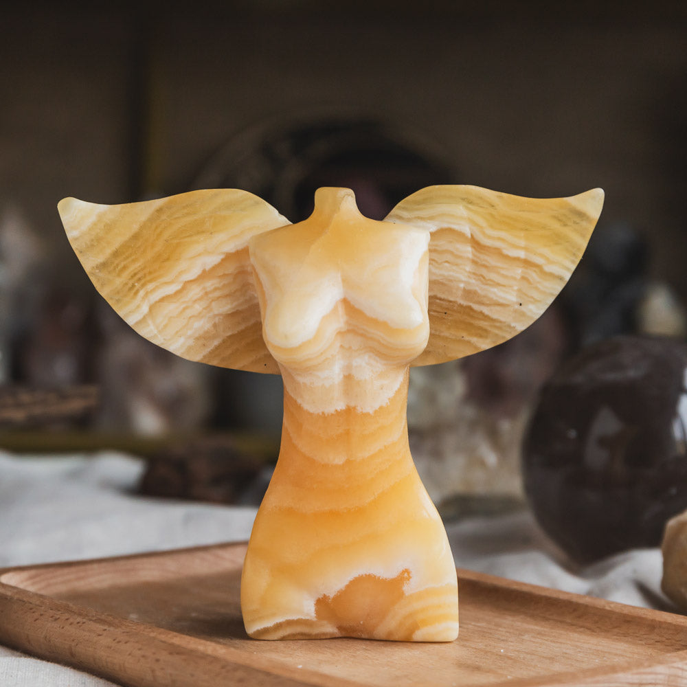 Orange Calcite Body With Wing