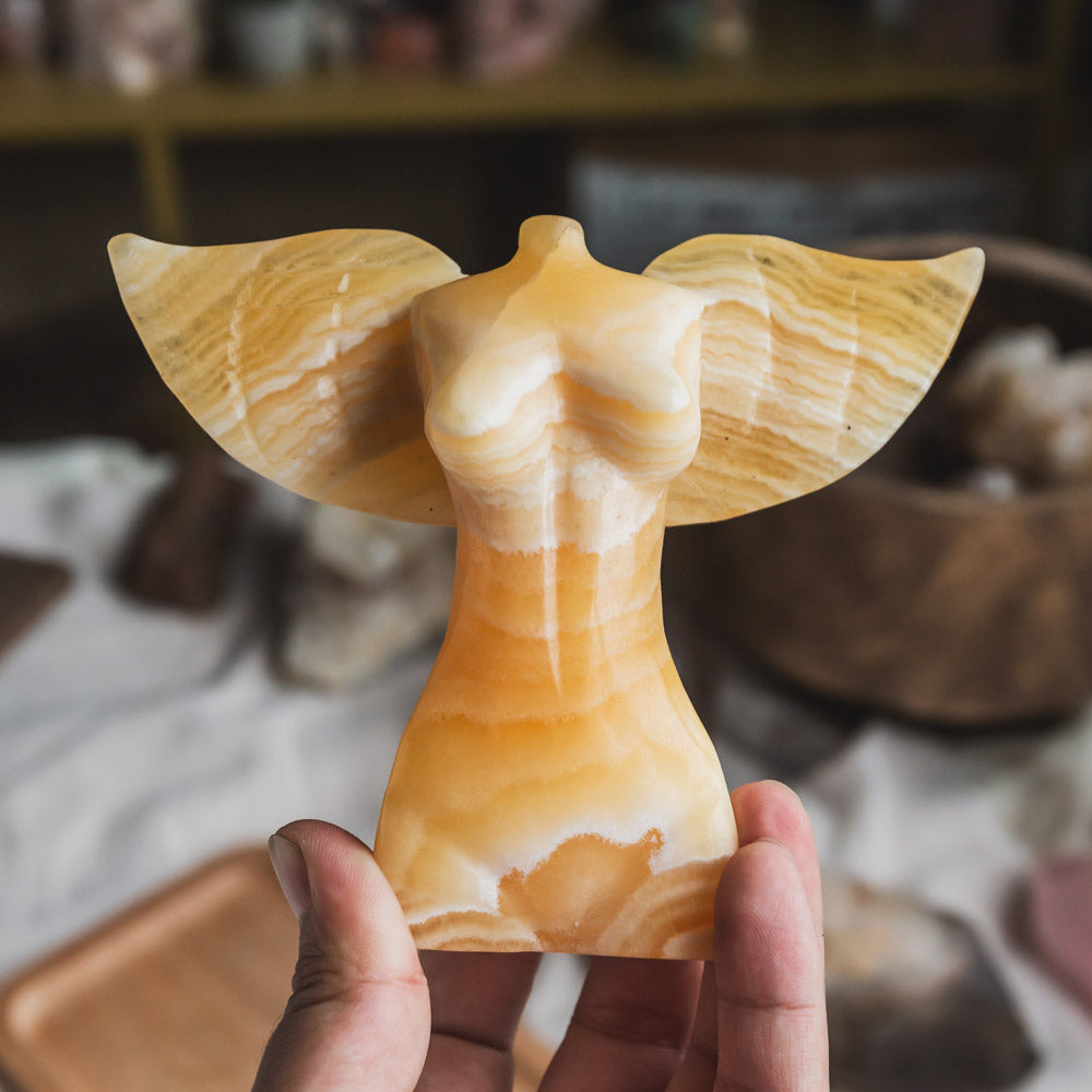 Orange Calcite Body With Wing