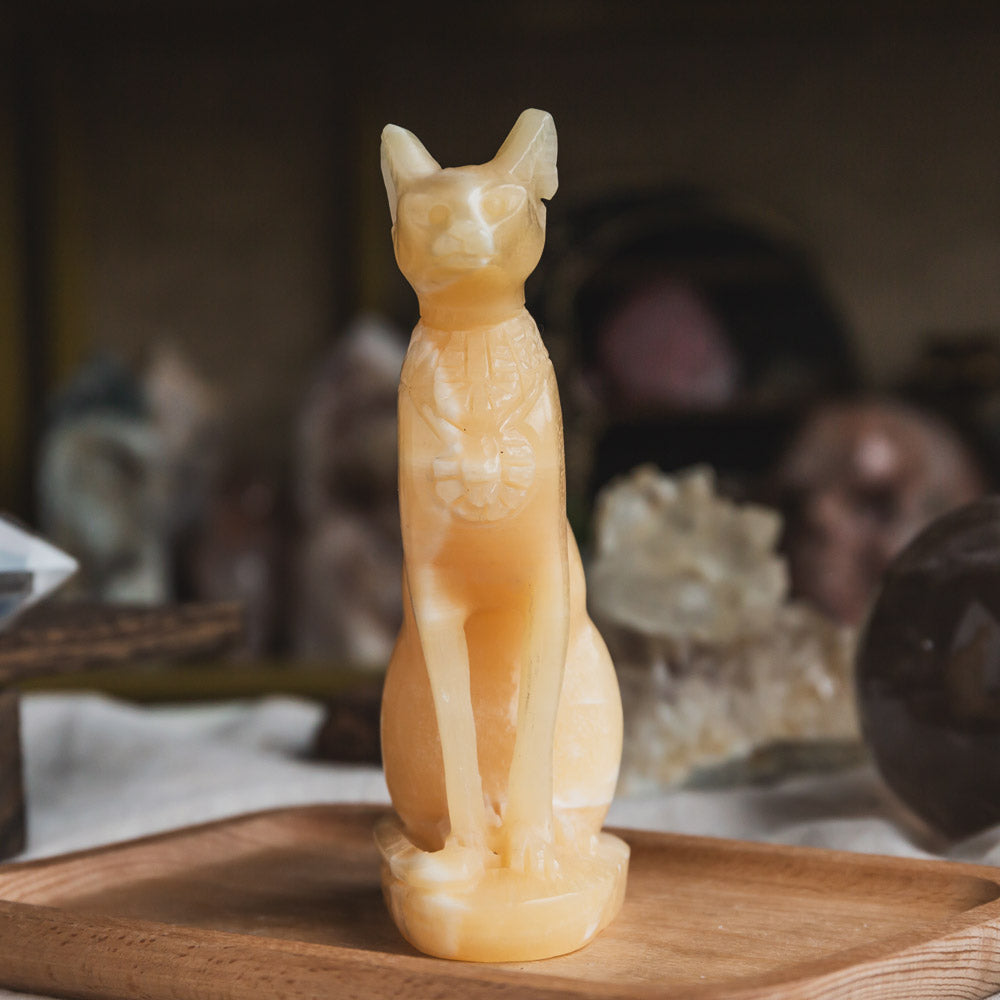 Orange Calcite Egypt Cat