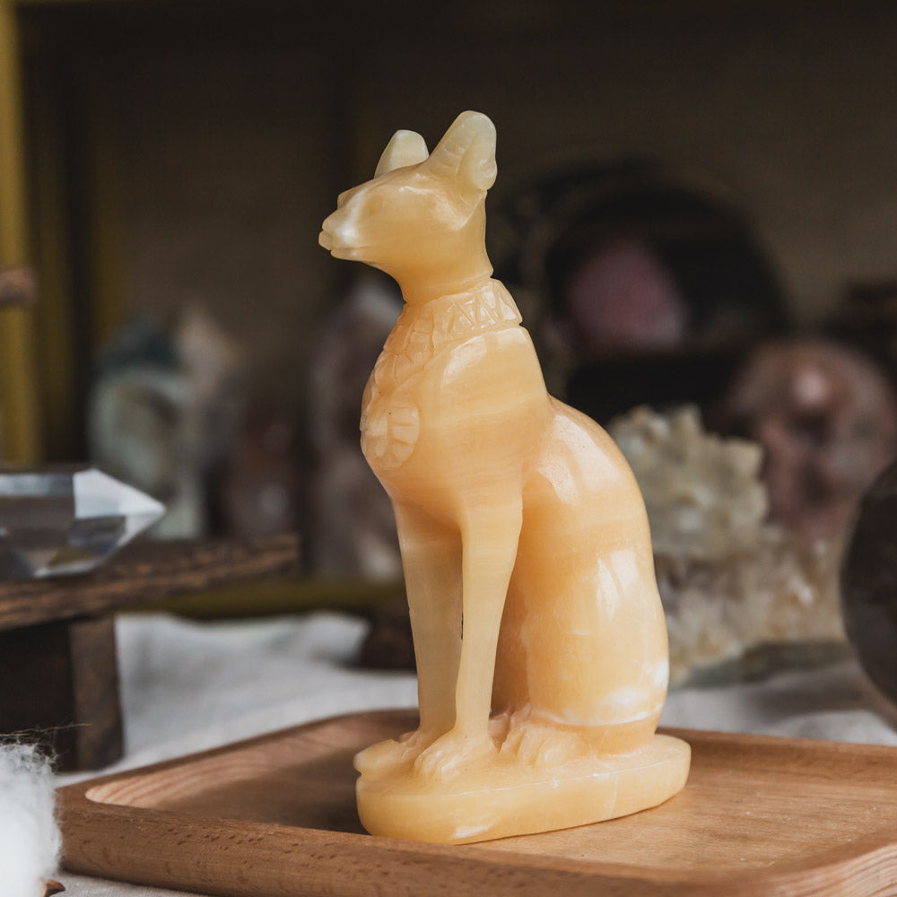 Orange Calcite Egypt Cat