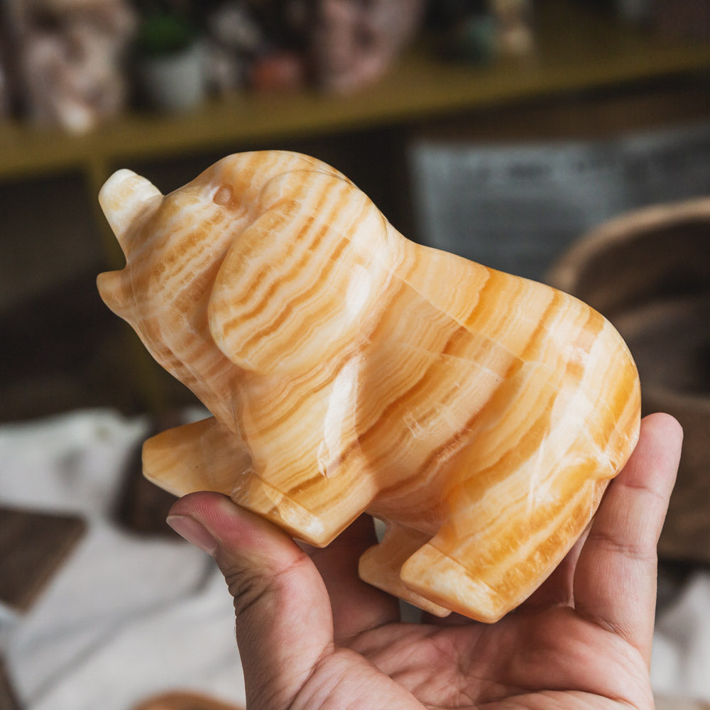 Orange Calcite Pig