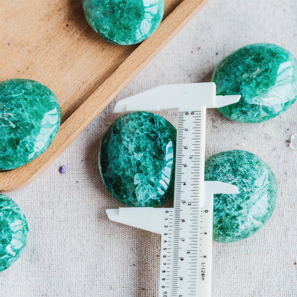 Green Strawberry Quartz Palm Stone