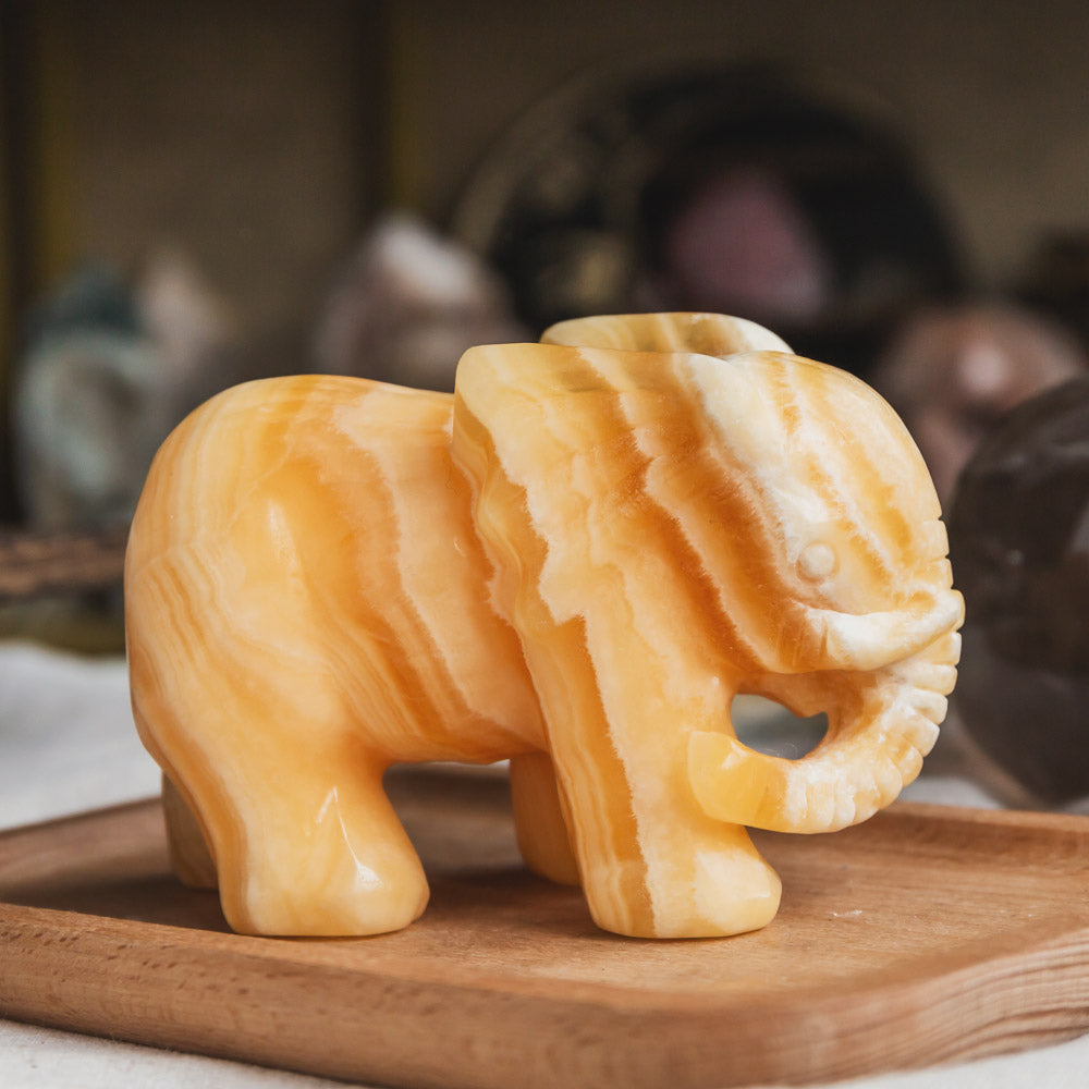 Orange Calcite Elephant