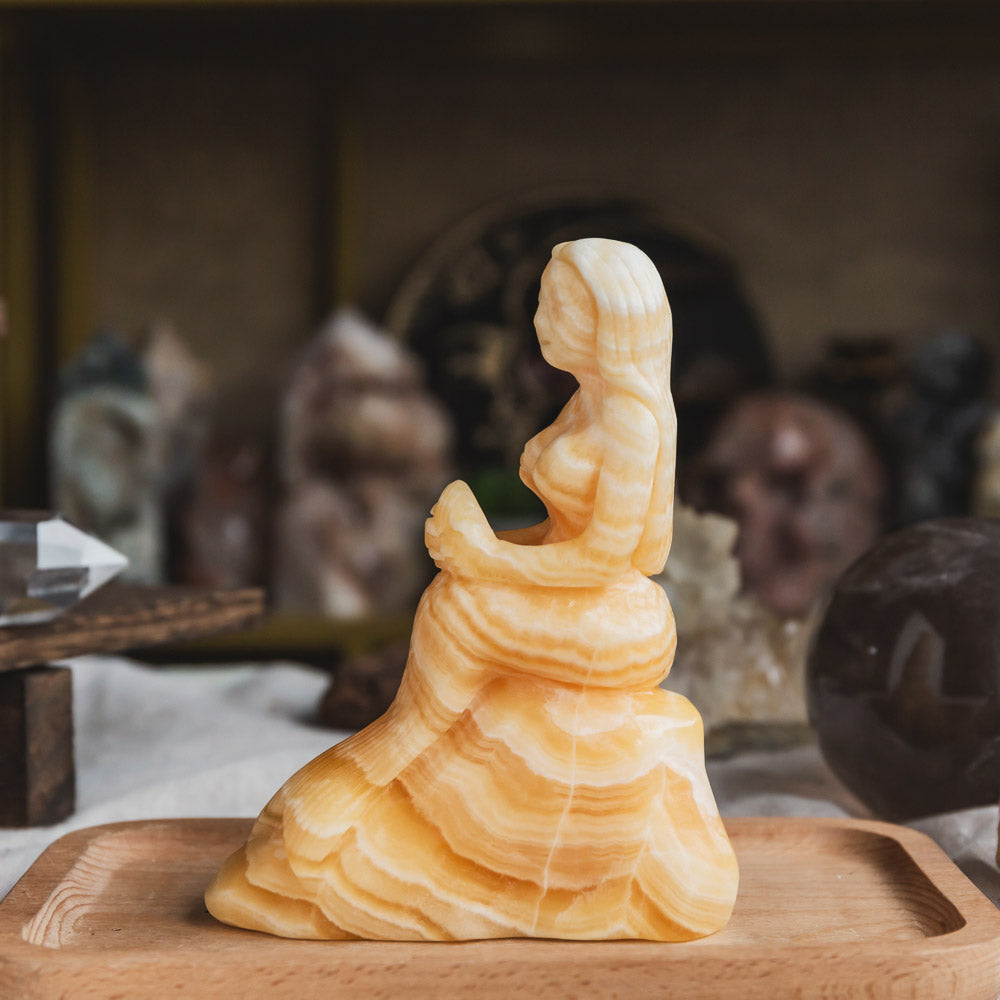 Orange Calcite Mermaid