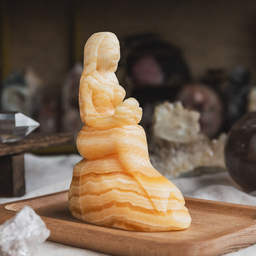 Orange Calcite Mermaid