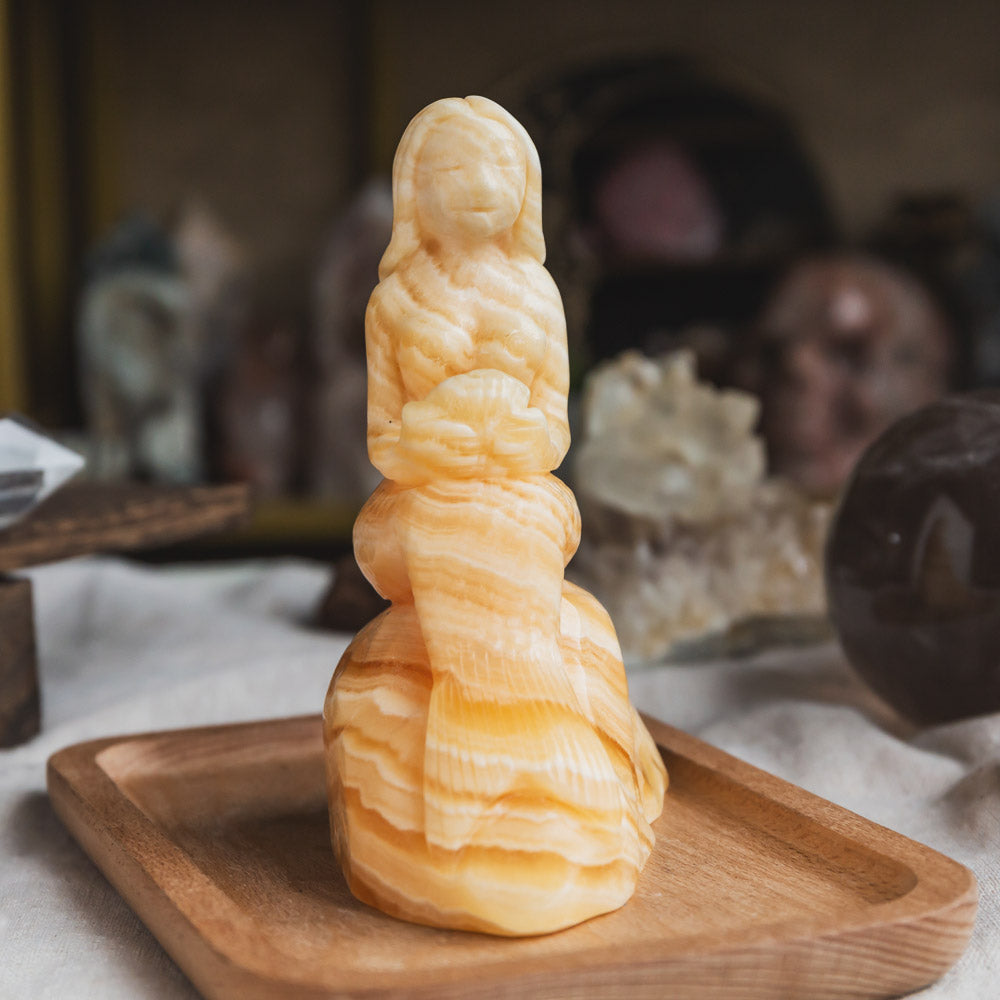 Orange Calcite Mermaid