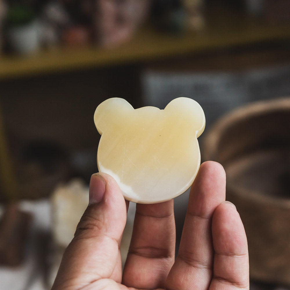 Orange Calcite Bear Slice