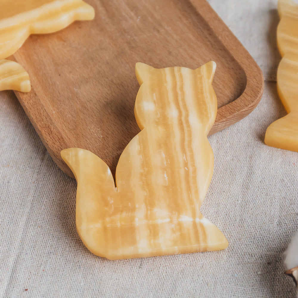 Orange Calcite Cat Slice