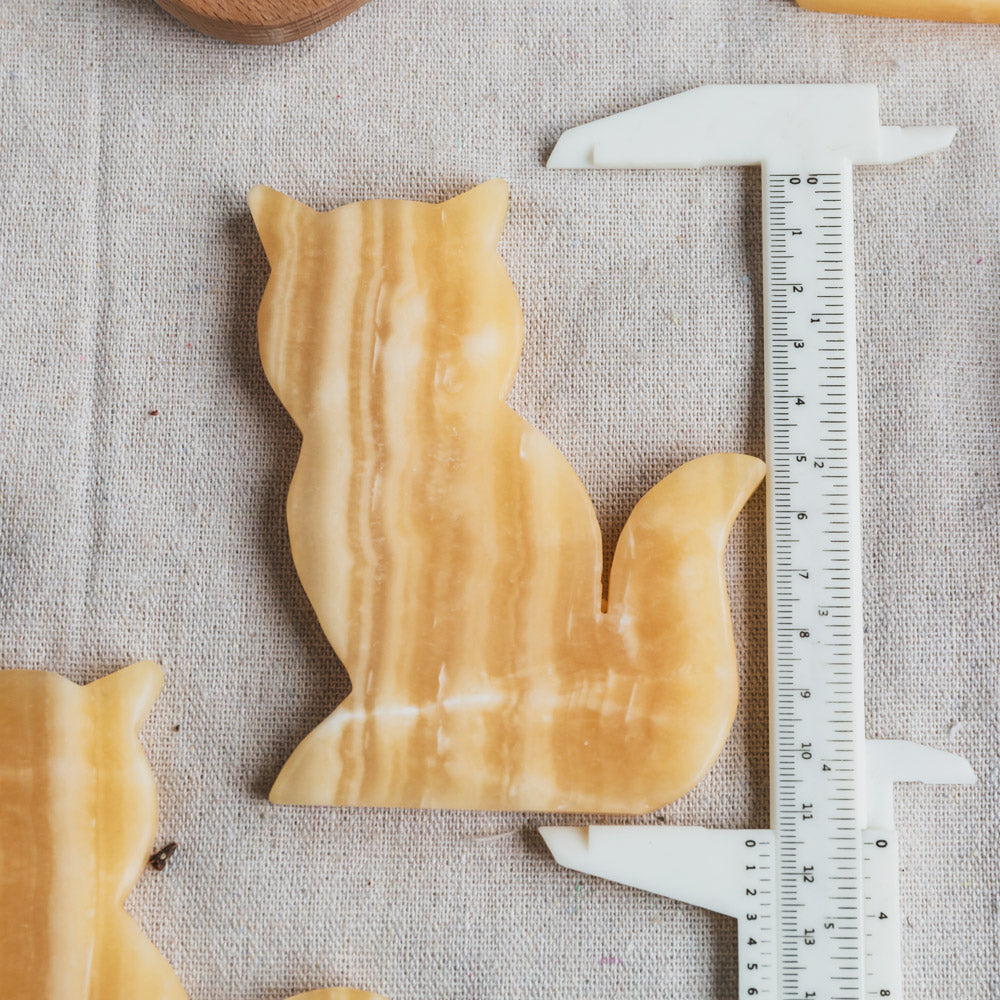 Orange Calcite Cat Slice