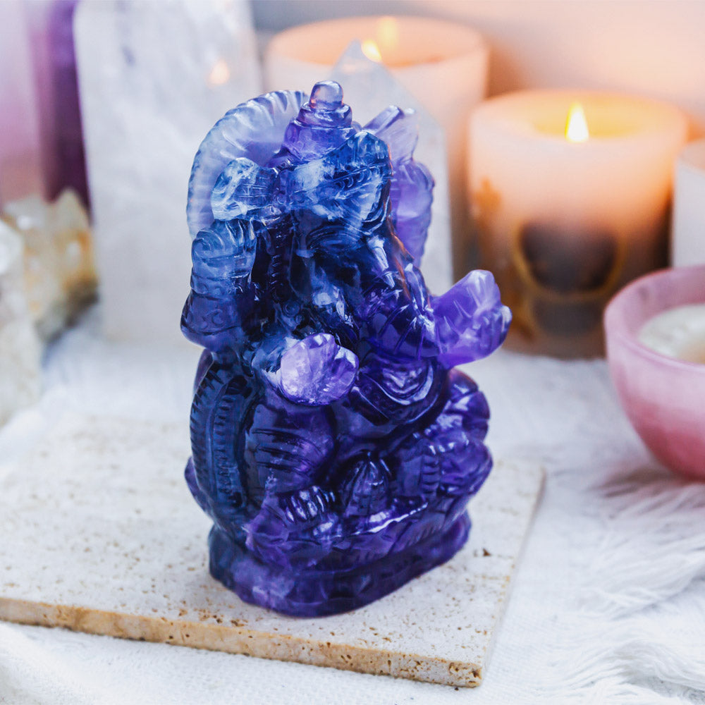 Indigo Fluorite Ganesha