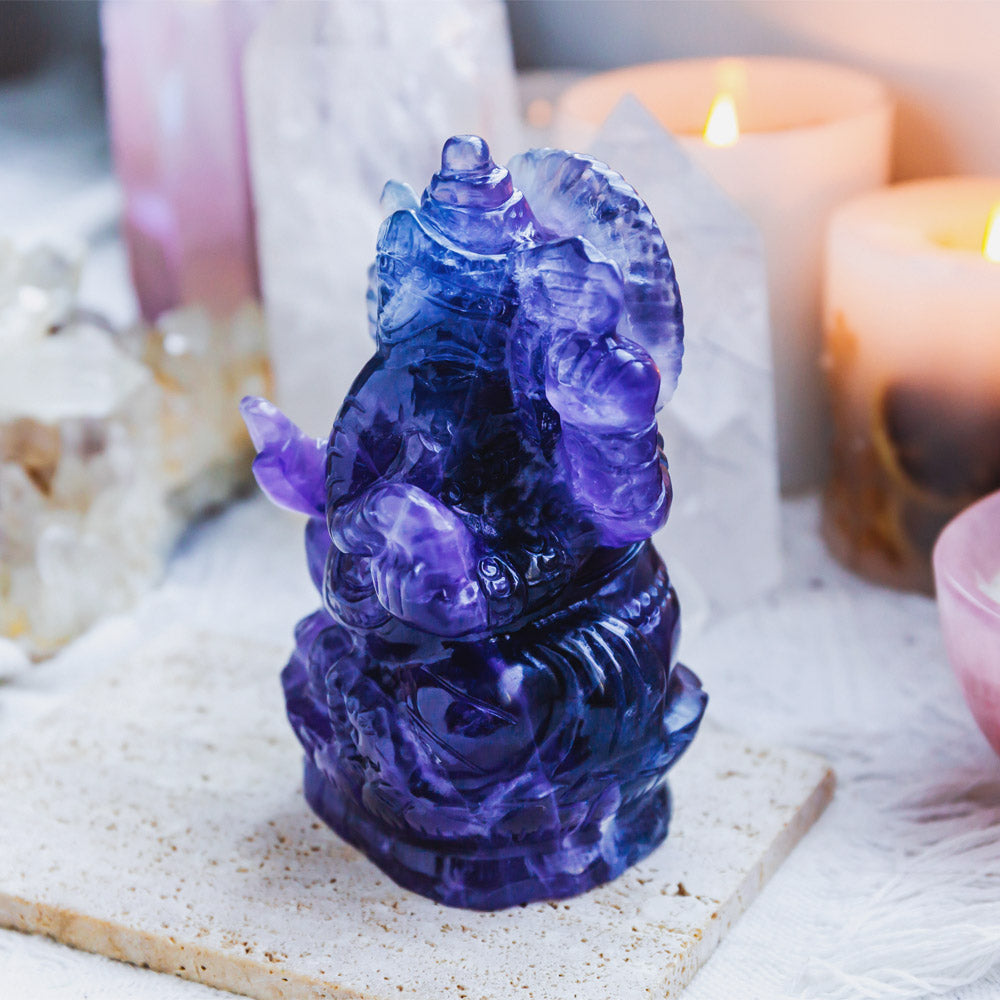 Indigo Fluorite Ganesha