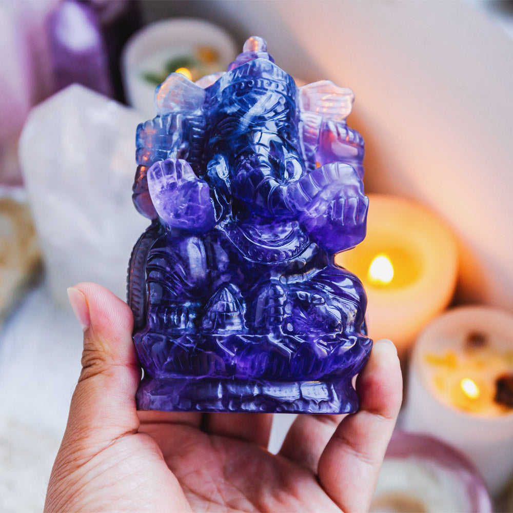 Indigo Fluorite Ganesha