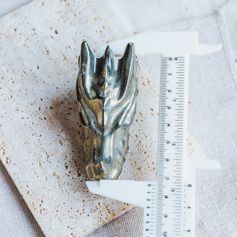 3" Pyrite Dragon Head