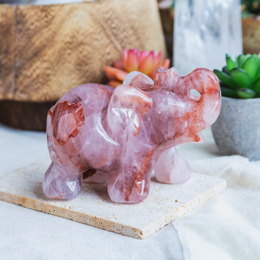 4" Fire Quartz Elephant