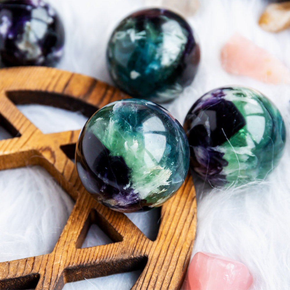 Snowflake Fluorite Sphere