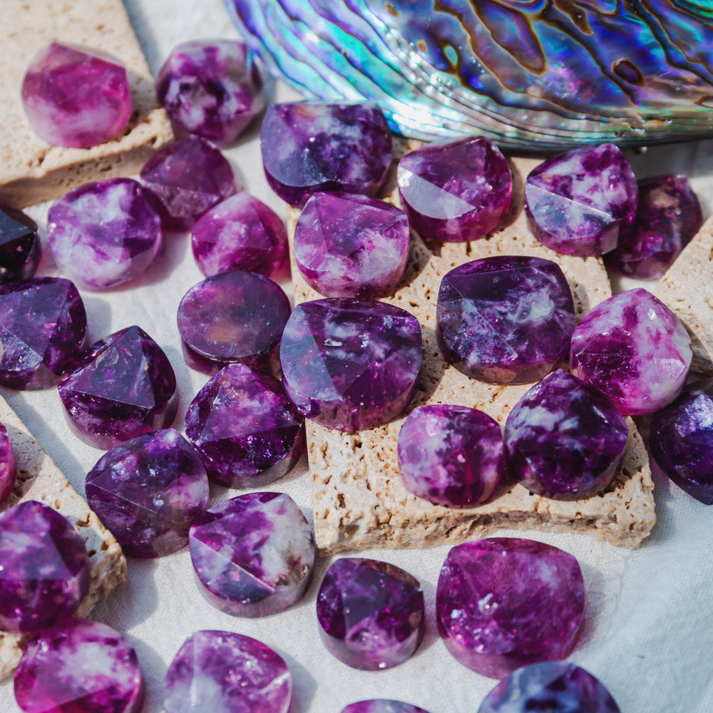 Purple Mica Round Star of David