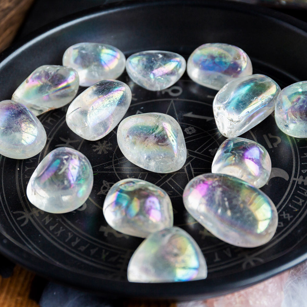 Aura Clear Quartz Tumbled Stone