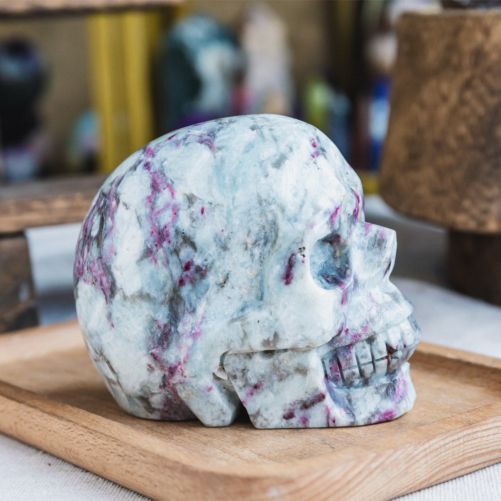 Pink Tourmaline Skull