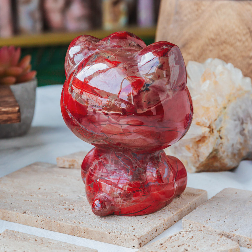 5" Red Jasper Hello Kitty