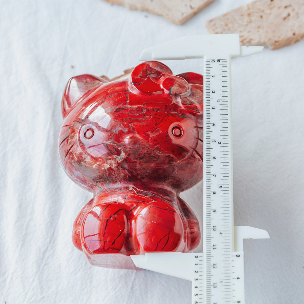 5" Red Jasper Hello Kitty