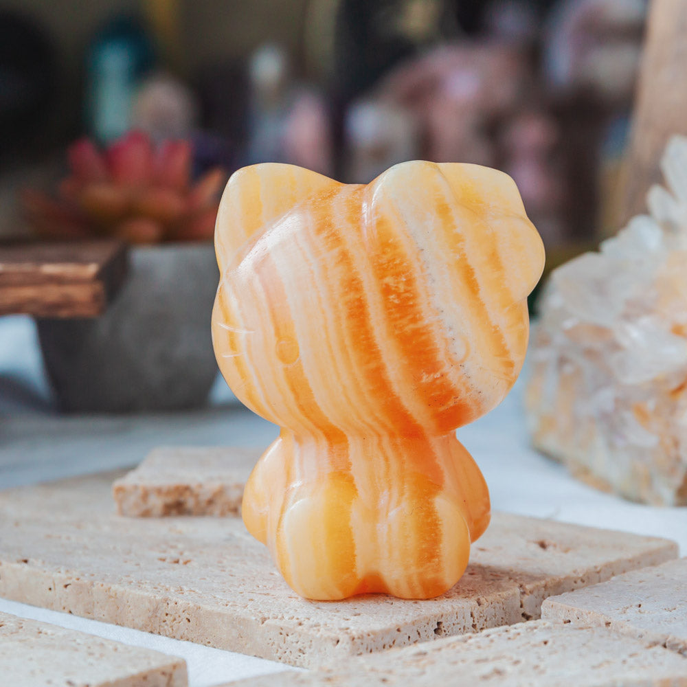 Banding Orange Calcite Hello Kitty