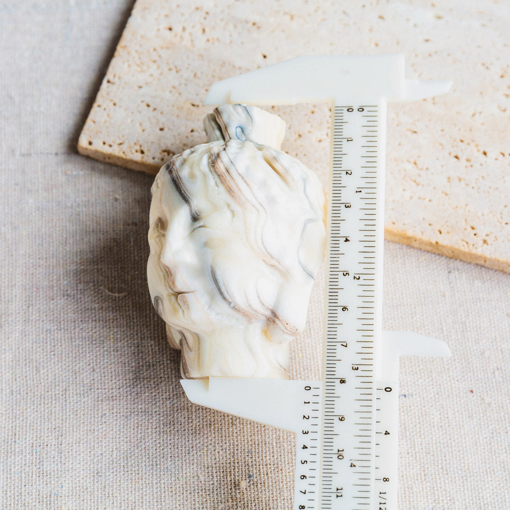 3" Zebra Calcite Buddha Head