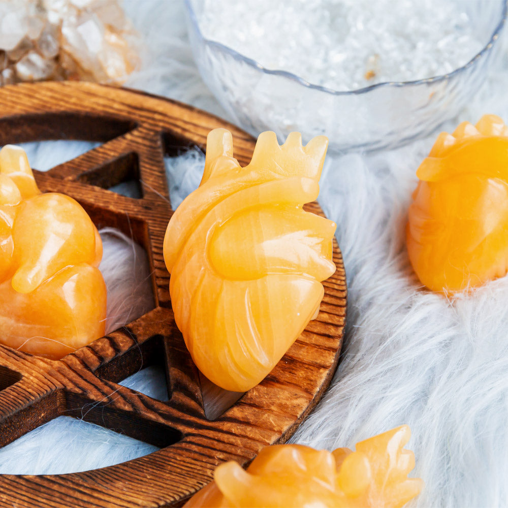 Orange Calcite human heart