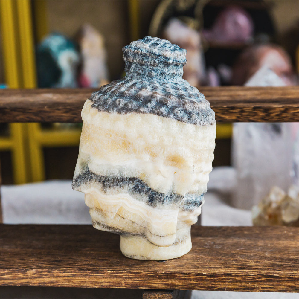 Zebra Calcite Buddha's Head