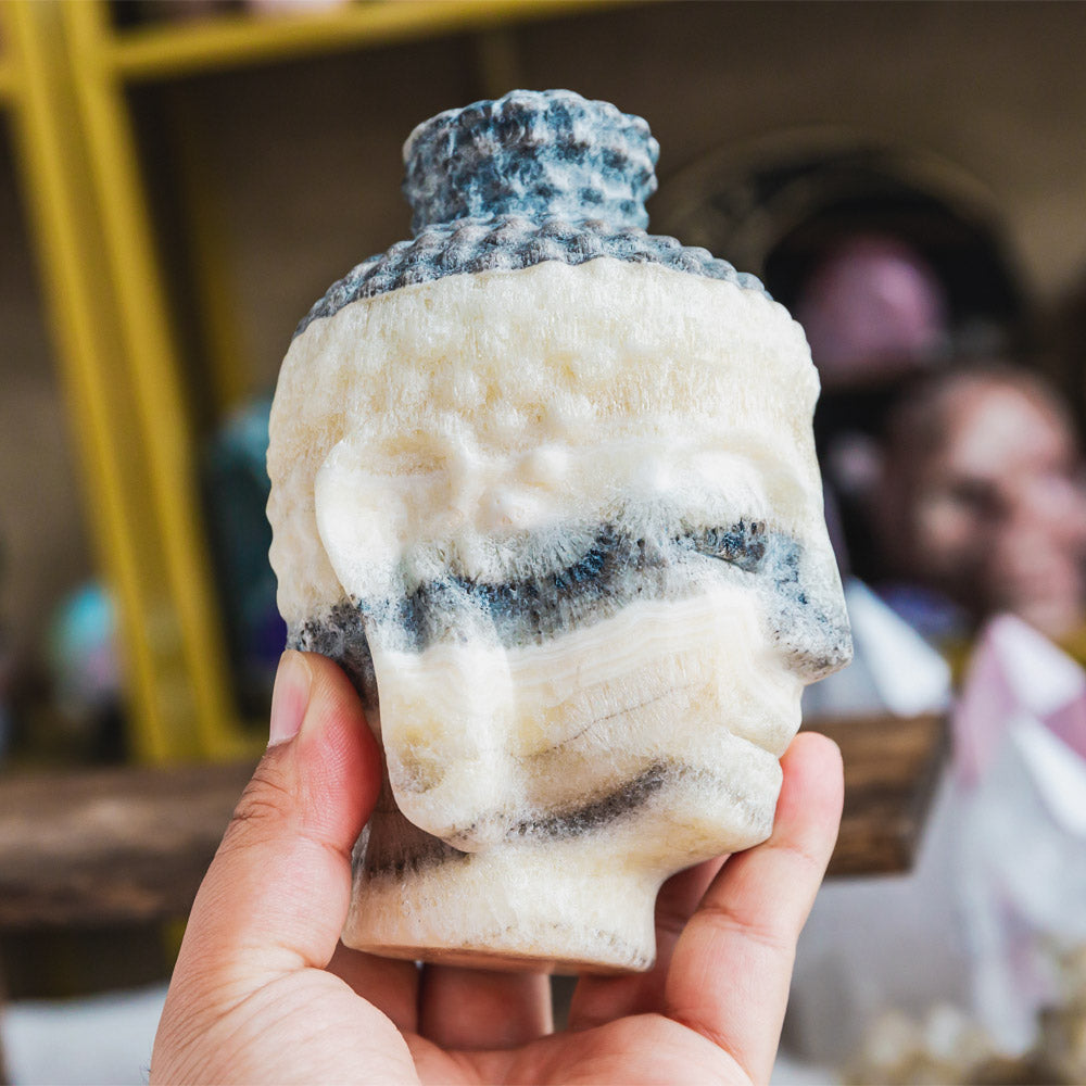 Zebra Calcite Buddha's Head