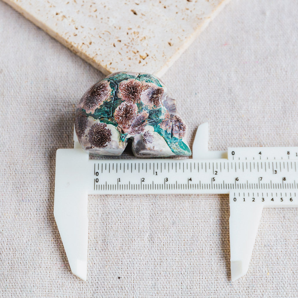 1.5" Russia Flower Agate Skull