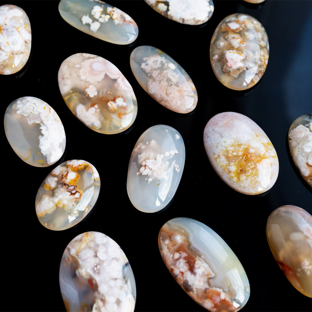 Flowers Agate Palm Stones