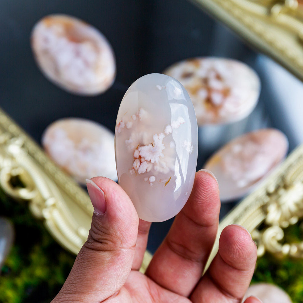 Flowers Agate Palm Stones