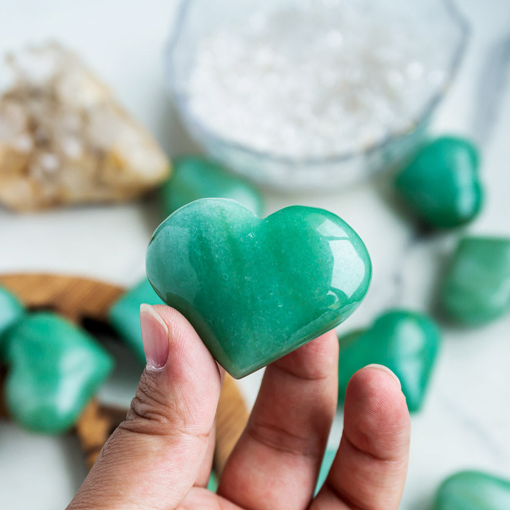 Green Aventurine hearts