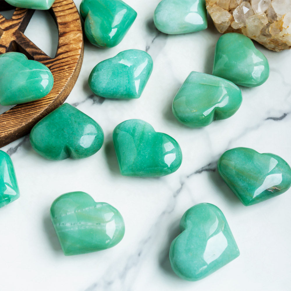 Green Aventurine hearts