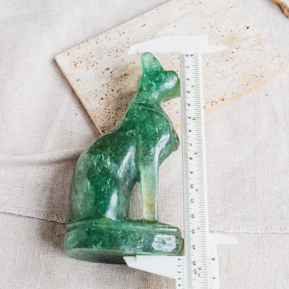 Green Strawberry Quartz Egypt Cat