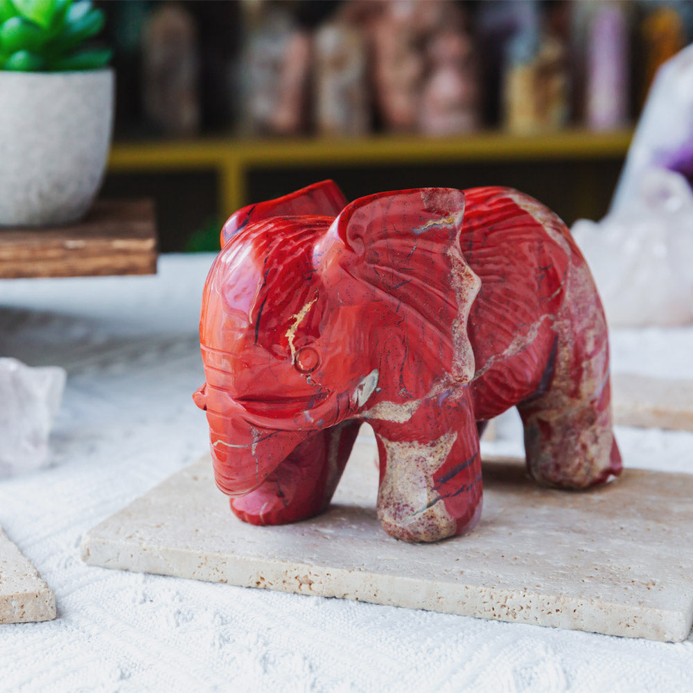 5" Red Jasper Elephant