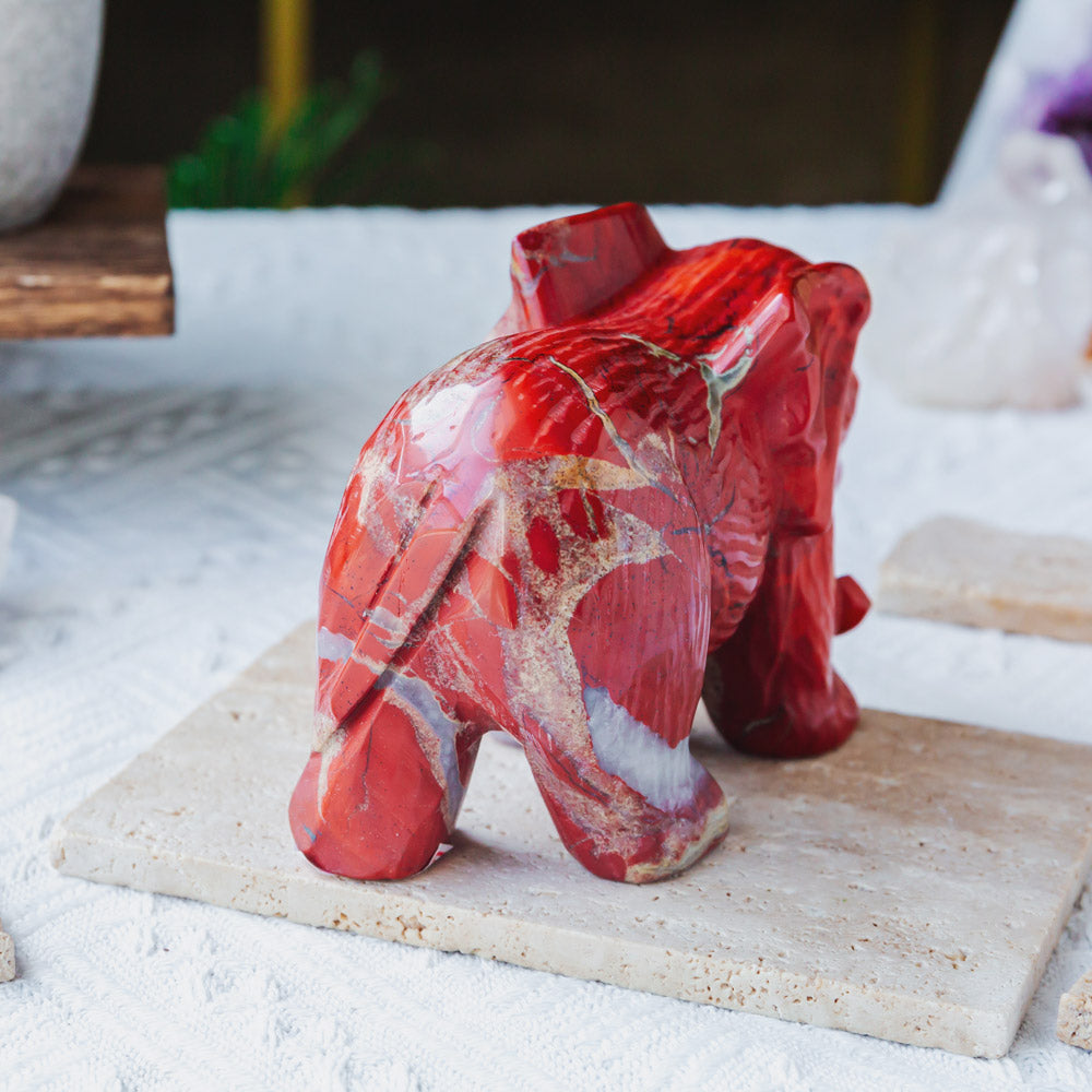 5" Red Jasper Elephant