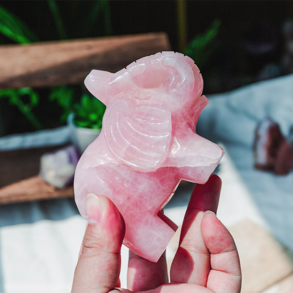 4" Rose Quartz Elephant