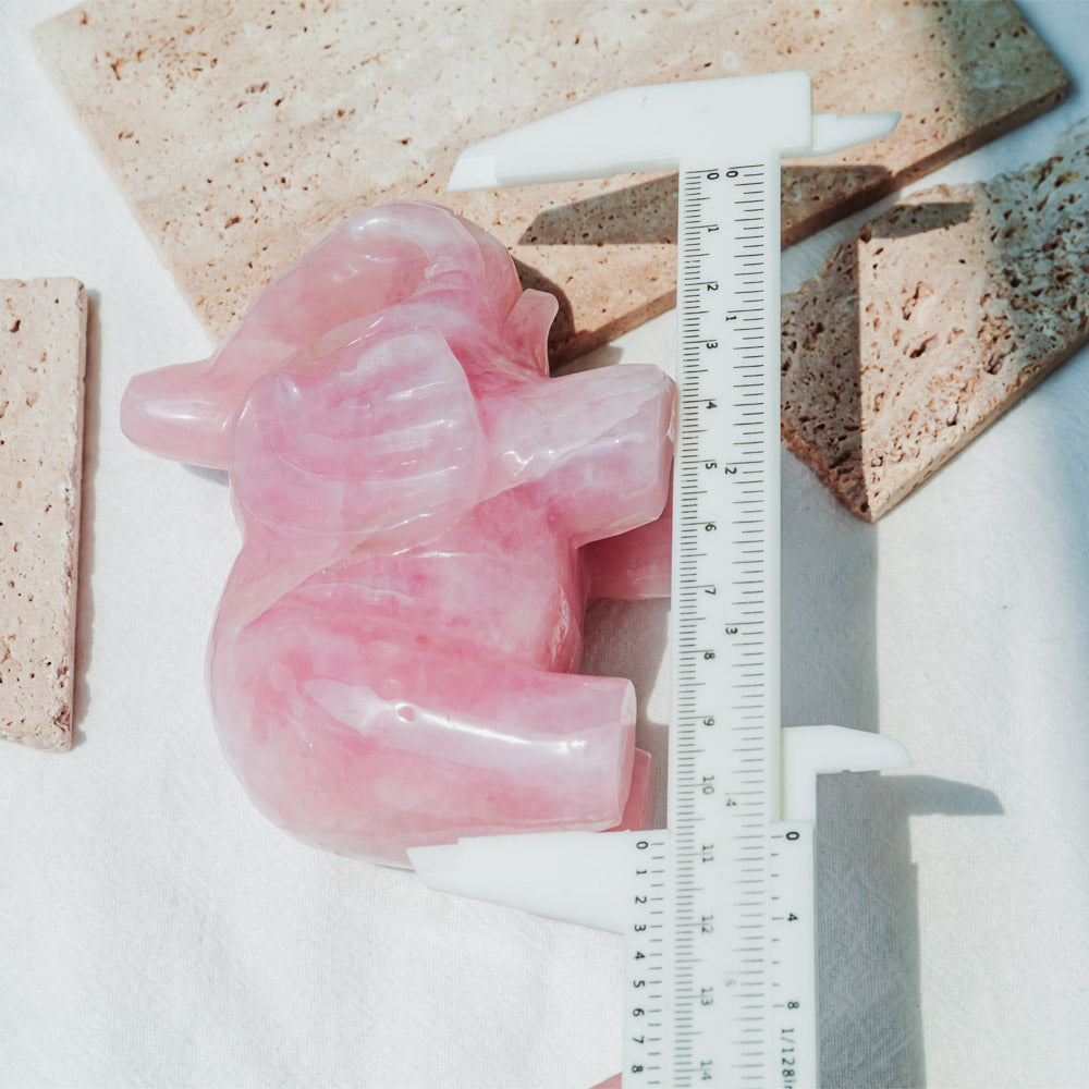 4" Rose Quartz Elephant